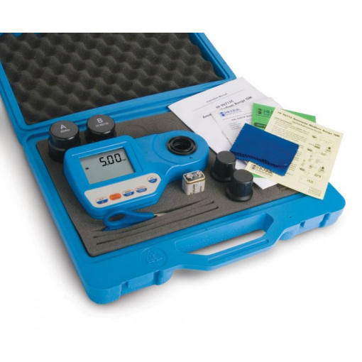 HI96771C CHLORINE FREE ULTRA HIGH RANGE TO 500 MG/L - PHOTOMETER WITH CAL KIT & CASING