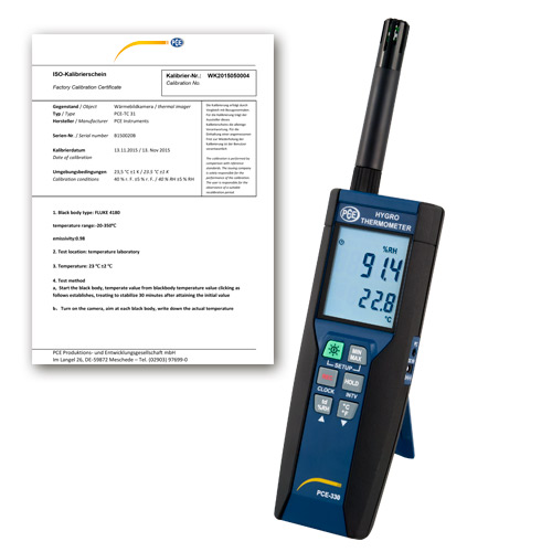 Dew Point Thermometer PCE-HVAC 3-ICA Incl. ISO Calibration Certificate