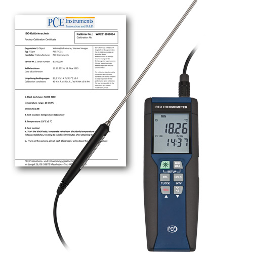 Probe Thermometer incl ISO Calibration Certificate PCE HPT 1 ICA